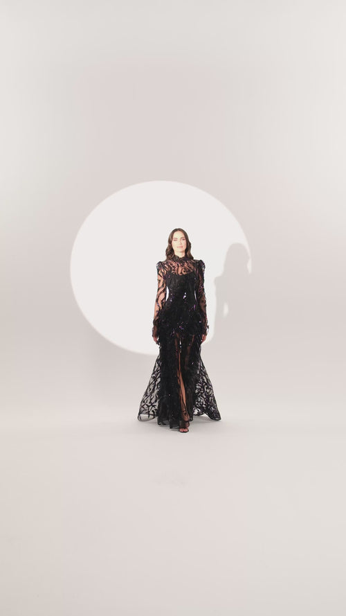 Midnight Illusion Dress - Maxi