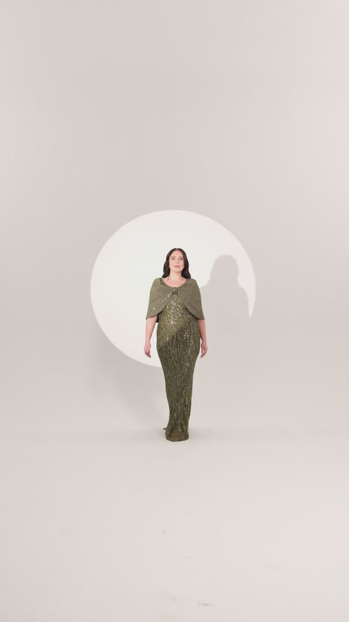Plus Size - Veloura Cape Dress - Maxi