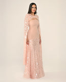 Shawl Sleeve Dress- Maxi - Multicolor
