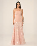 Shawl Sleeve Dress- Maxi - Multicolor