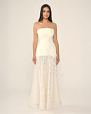 Shawl Sleeve Dress- Maxi - Multicolor