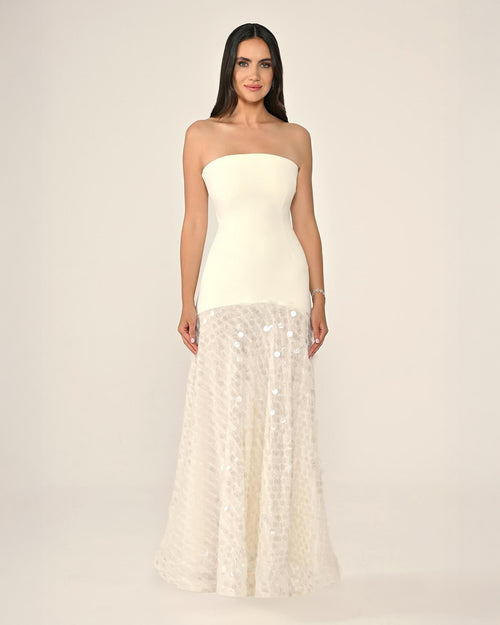 Shawl Sleeve Dress- Maxi - Multicolor