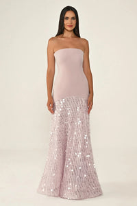 Shawl Sleeve Dress- Maxi - Multicolor