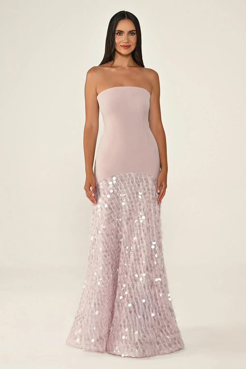 Shawl Sleeve Dress- Maxi - Multicolor