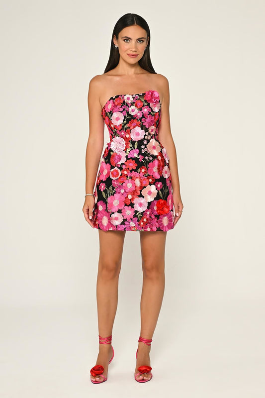 Floral Fiesta Mini Dress - Multicolor