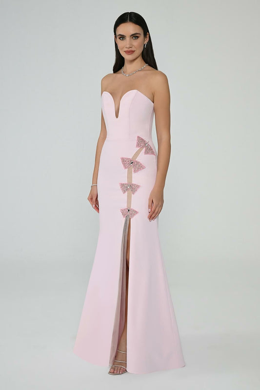 Strapless Sweetheart Maxi Dress - Multicolor