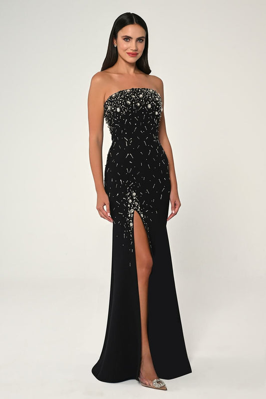 Open Shoulder Stone Dress - Maxi - Multicolor