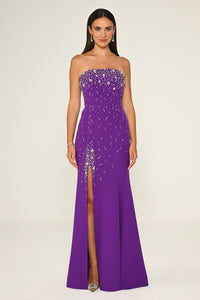 Open Shoulder Stone Dress - Maxi - Multicolor