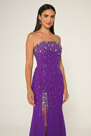Open Shoulder Stone Dress - Maxi - Multicolor