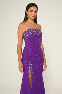 Open Shoulder Stone Dress - Maxi - Multicolor