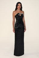 Étincelle gown in black, side view