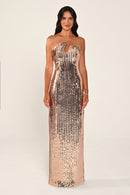 Étincelle gown in copper, front view