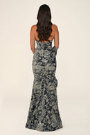Ombrelle gown in grey, back view