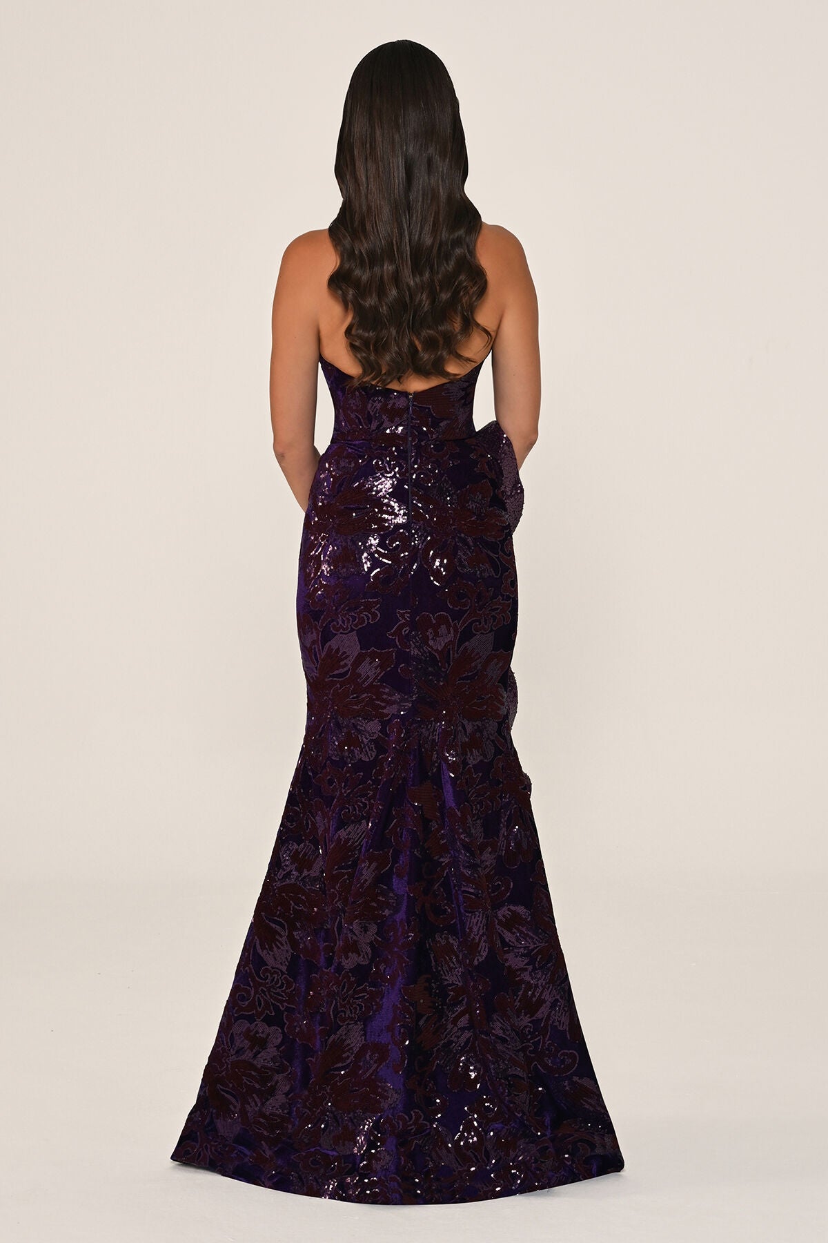 Ombrelle gown in purple, back view