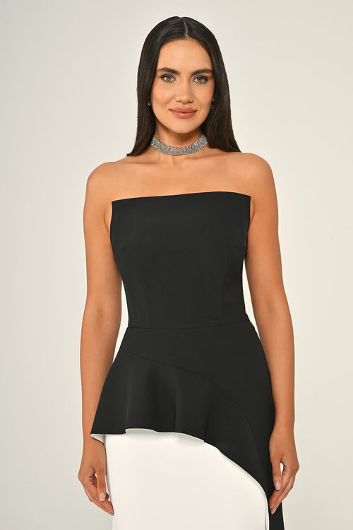 Lady Di  Dress - Maxi - Black & White