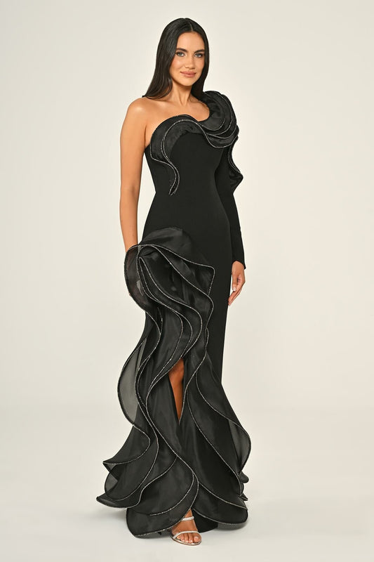 Raffaella Dress - Maxi - Black & White