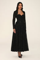 Clarisse dress in black, side view