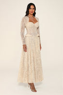 Clarisse dress in beige, side view